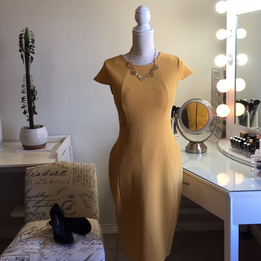 Mustard yellow dress with Zipper detail